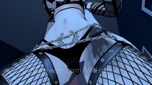 Fishnet Babe Waiting For You in Bed POV Lap Dance Chains White Hair Hentai Uncensored Strip