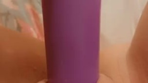 Fucking my wet pussy with big toy 