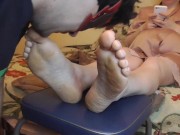 A man kisses his wife's feet while she chatting with lover and shares intimate photos with him 15/16