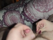 I slap his cock with my long pointy nails after a huge cumshot 3/16