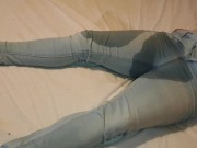 ⭐ Adorable Girl Wets Her Jeans On Her Bed While Playing On Her Phone :3 10/16