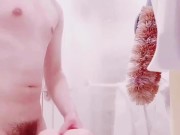 【個人撮影・素人男喘ぎ声あり】　日本人大学生オナニー　風呂で喘ぎ、オナホに中出し射精　アジアン　イケメン　変態 7/16