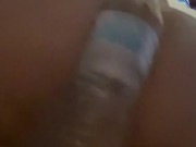 BBW shaking a water bottle with her ass 