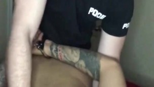 Aggressive Police Officer Cums On Accident
