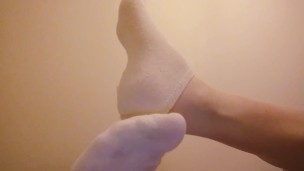 Sexy TGirl White Socks Strip