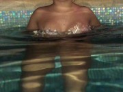 splashing huge tits in public pool