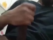 Jerking in the bathroom