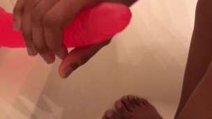 Sweet girl rubs your dick *POV* ( showing feet)