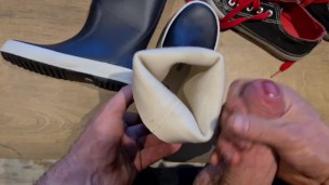 Cum on Aigle rubberboots