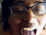 Valerie Little sucks white man until he cums in her mouth 10/16