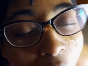 Valerie Little sucks white man until he cums in her mouth 14/16