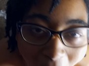 Valerie Little sucks white man until he cums in her mouth 2/16