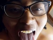 Valerie Little sucks white man until he cums in her mouth 7/16