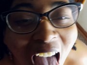 Valerie Little sucks white man until he cums in her mouth 8/16