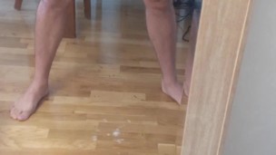 Shooting my three day load all over the mirror for my boyfriend to discover