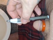 Lil dick pissing again