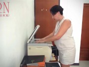 SEXRETARY Secretary scans boobs and pussy on MFP in office  1 12/16