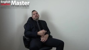 Suited DILF instructs you to use a dildo in your mouth and ass PREVIEW