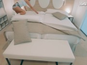 He fucks a busty blonde and cums inside her while making the bed - HotKittyAria Amateur Porn 1/16