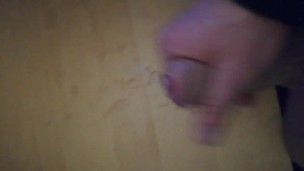 Gay guy cums all over his table