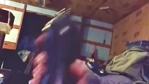 Toy makes guy shoot huge load with loud cussing and moaning orgasm