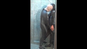 part 1 of watching through the glass -wetsuit guy playing with dummy