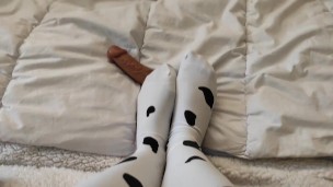 I cheat on my husband with a plastic penis - footjob feet amateur pov cosplay cow 
