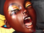 Anubis fucks hard a sexy ebony in an egyptian temple