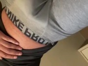 Big Heavy balls hanging out Nike pro boxers