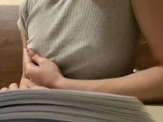I read book and play with my cute tits 4/16