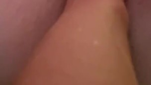 Long labia girl plays with herself