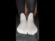 Small Petite Asian Cums On 10inch Dildo Wearing Slugger Socks 1/16