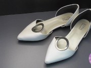 Shoe fetishism 靴フェチ　　白いヒールにぶっかける