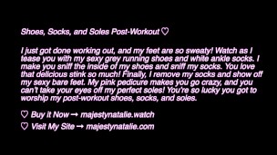 Shoes, Socks, and Soles Post-Workout - Clip Preview- foot fetish femdom POV findom sneaker
