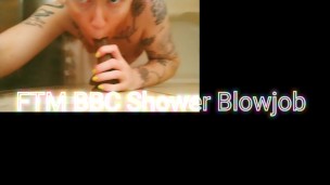 FTM BBC Shower Blowjob POV Eye Contact