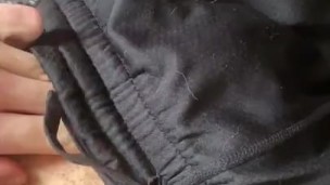 Rubbing my hard cock in the morning 