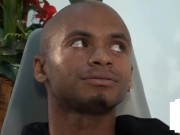 Uniformed UK femdoms tugging tiny black dick 7/16