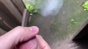 student in the morning in the toilet jerking off a big dick a lot of cum