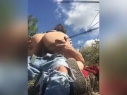 Fumamos marihuana sexo el páramo en la naturaleza follada con hermosa vista 15/16