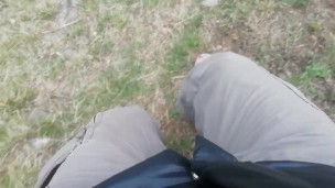 Went outside to masturbate, but it is too cold in mountains - clothes doesn't help