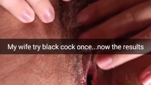 My cheating wife`s ruined pussy after big black cock BBC - Cuckold Snapchat
