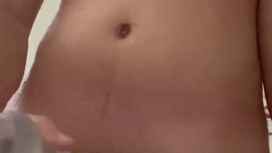 Masturbating my big cock with my toy!! (HUGE CUMSHOT)