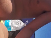 Hot couple uses vibrator at the beach while people walk by 5/16