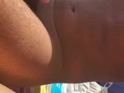 Hot couple uses vibrator at the beach while people walk by 8/16