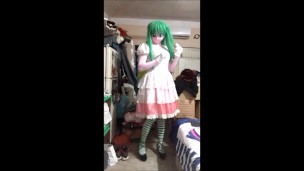 Kigurumi sakura dress kawaii masturbating