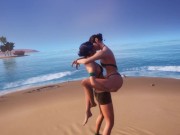Cute Lesbian Kissing At Beach