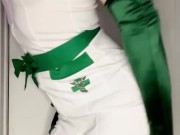 Blonde nurse cosplay with thicc thighs