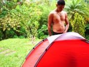 Sex in the woods, the tent got really hot inside petite brunette, hard sex to her tight pussy 1/16