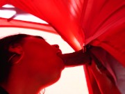 Sex in the woods, the tent got really hot inside petite brunette, hard sex to her tight pussy 4/16