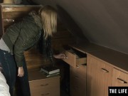 Sexy blonde thief masturbates to orgasm with a stranger's panties 6/16